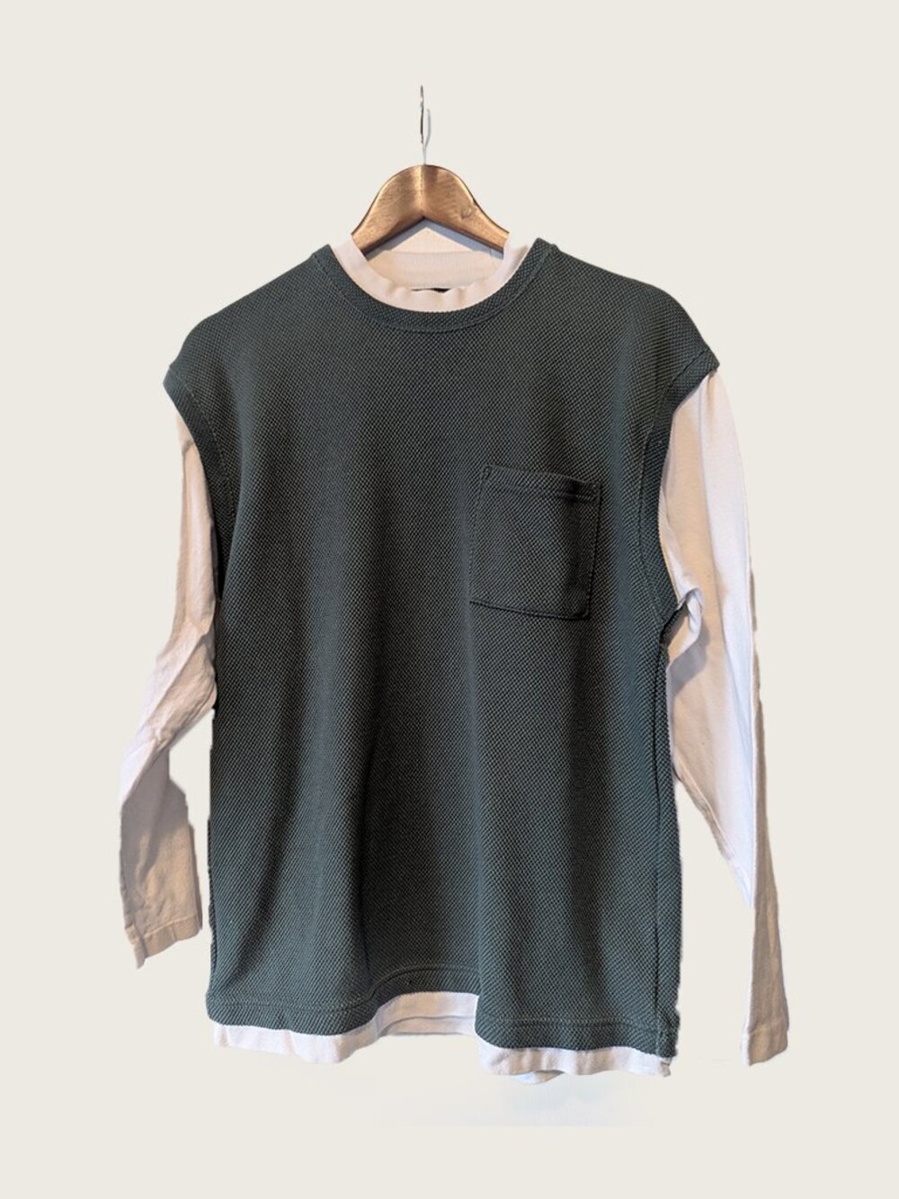 BEAMS HEART - Layered long sleeve t-shirt - Sz S